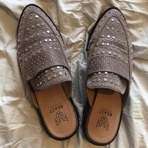 Studded slide on shoes